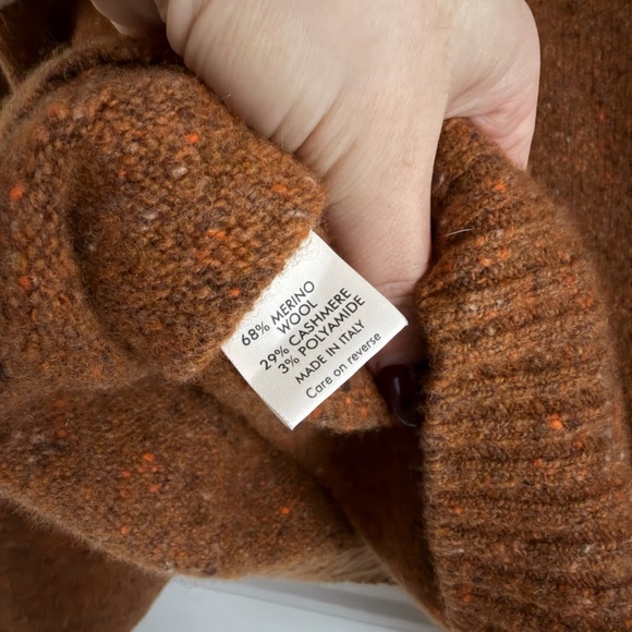Scott Barber Men's Orange Brown Sweater Cashmere and Wool Blend Size XL - Picture 6 of 13